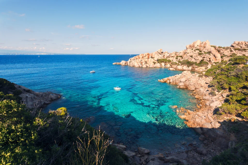 rocky lagoon cove of turquoise waters capo testa