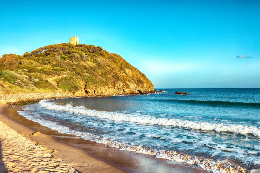 Surfing In Sardinia: 12 Top Spots and 3 Tours 5 view of beautiful chia bay and wonderful beach wit 2021 08 29 23 03 21 utc