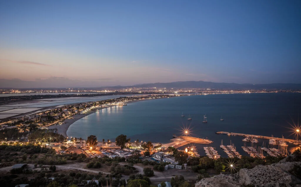 view of coast at sunset cagliari sardinia italy 2022 03 08 00 28 51 utc